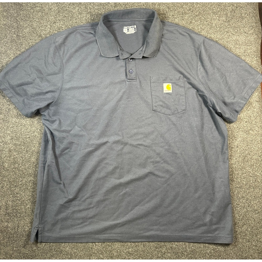Carhartt Mens Loose Fit Short Sleeve Pocket Polo Shirt Slate Blue 2XL